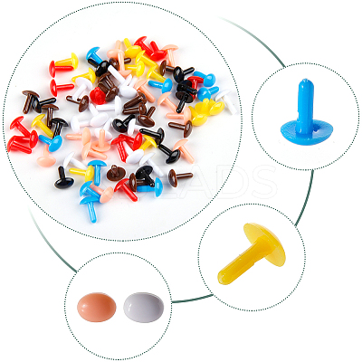 112Pcs 7 Colors Craft Plastic Doll Eyes KY-GF0001-38-1