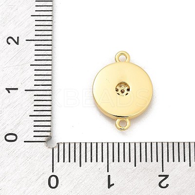 Brass Micro Pave Clear Cubic Zirconia Connector Charms KK-M303-04G-07-1