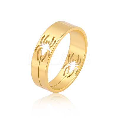 Hollow Out Spider 201 Stainless Steel Finger Rings FS-WG97E57-07-1