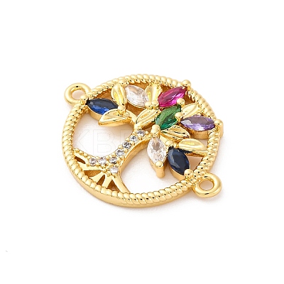 Brass Micro Pave Cubic Zirconia Connector Charms LS-KK-S510-20G-1