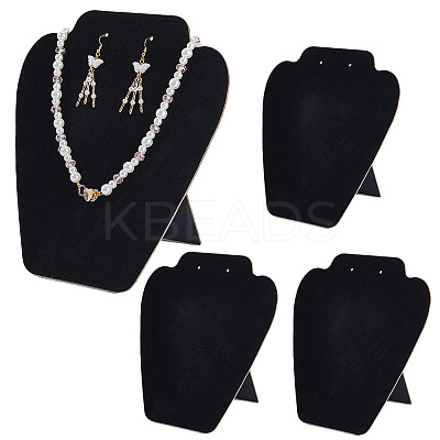 Velvet & Wood Jewelry Nceklace Display Stands NDIS-WH20005-01-1