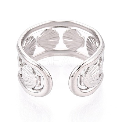 304 Stainless Steel Cuff Rings for Women RJEW-N052-06P-1