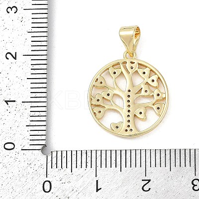 Rack Plating Brass Micro Pave Cubic Zirconia Pendants KK-H509-20G-03-1