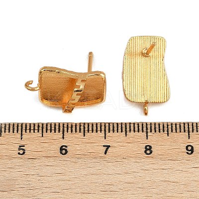 Brass Stud Earring Findings KK-Z122-12G-1
