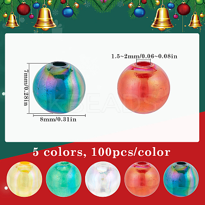 Christmas Themed Transparent Acrylic Beads MACR-SP0001-30B-1