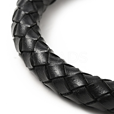 Leather Braided Round Cord Bracelet BJEW-E009-06AS-1