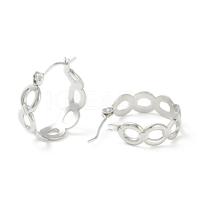 Non-Tarnish 304 Stainless Steel Oval Link Chunky Hoop Earrings for Women EJEW-P197-06P-1