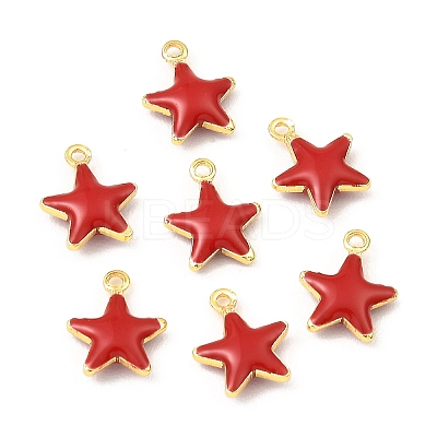 Brass Enamel Charms KK-K337-02G-1