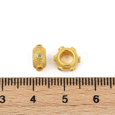 Brass Cubic Zirconia European Beads KK-Q081-11MG-1