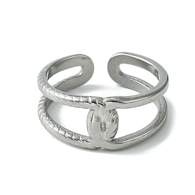 Non-Tarnish 304 Stainless Steel Open Cuff Ring RJEW-L110-024P-1