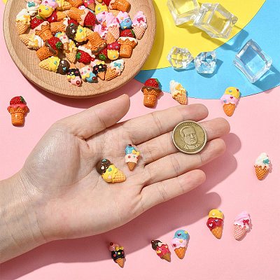 52Pcs 13 Styles Resin Cabochons RESI-CJ0004-86-1
