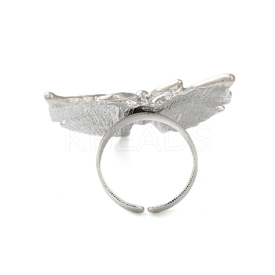 Butterfly Alloy Open Cuff Rings for Women RJEW-U006-06A-P-1