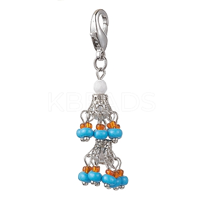 Glass Seed Bead Pendant Decorations HJEW-MZ00057-1