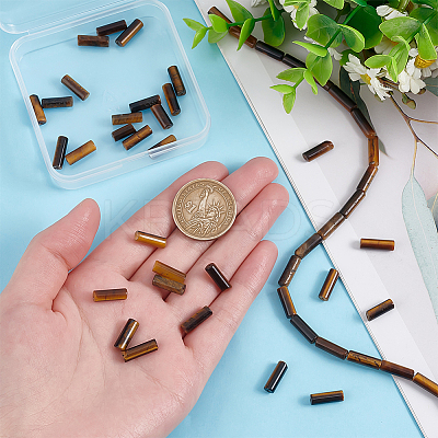 2 Strands Natural Tiger Eye Stone Beads Strands G-OC0004-89-1
