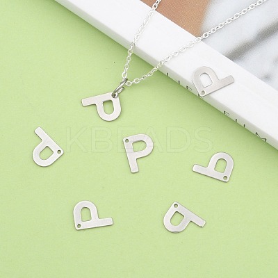 Tarnish Resistant 304 Stainless Steel Letter Charms STAS-O072-P-1