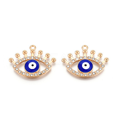 Rack Plating Light Gold Tone Alloy Enamel Pendants LS-PALLOY-T077-221-1