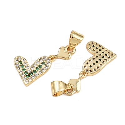 Brass Micro Pave Cubic Zirconia Pendants KK-C132-14G-1