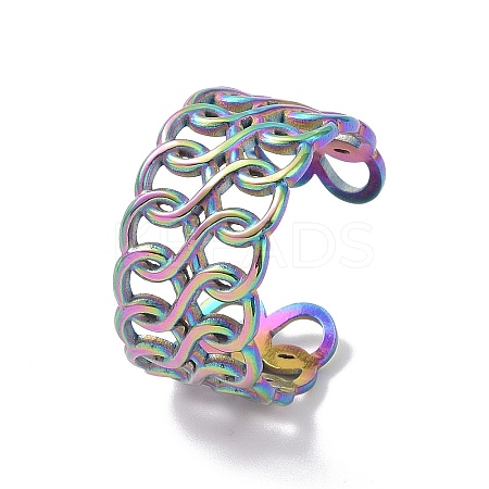 Ion Plating(IP) 304 Stainless Steel Infinity Open Cuff Ring STAS-E168-08M-1