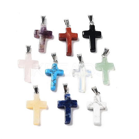 Natural & Synthetic Mixed Gemstone Pendants G-P525-02P-1-1