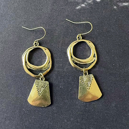 Bohemian Style Ring with Trapezoid Alloy Dangle Earrings FS-WGCE919-02-1