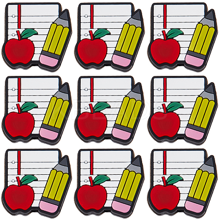 12Pcs Teachers' Day Food Grade Silicone Focal Beads SIL-SC0001-82-1