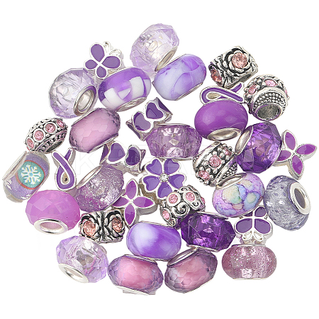 Alloy Rhinestone/Resin European Beads MPDL-SC0001-11C-1