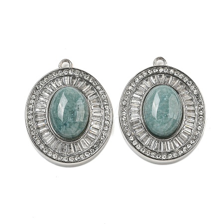 Dyed & Heated Natural Blue Aventurine Oval Pendants STAS-L080-010P-02-1