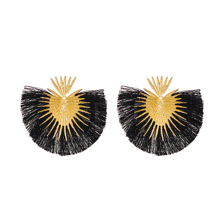 Fan Tassel Geometric Alloy Stud Earrings WH-WGFAF47-01-1