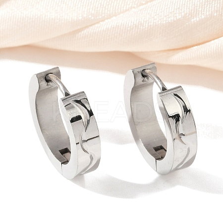 304 Stainless Steel Polishing Effect Hoop Earrings EJEW-M001-32P-1
