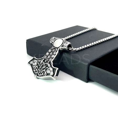 Stainless Steel Goat Hammer Pendant Men's Necklaces FE5422-1