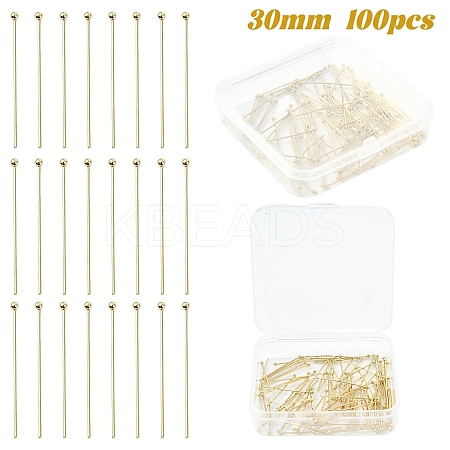 100Pcs 304 Stainless Steel Ball Head Pins STAS-YW0002-91-1