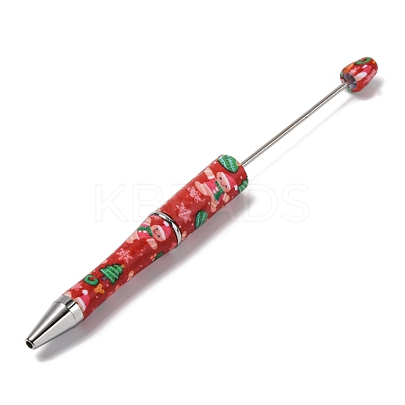 Christmas Printed Plastic Ball-Point Pen AJEW-U012-02D-1