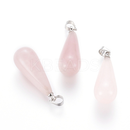 Natural Rose Quartz Pendants G-G804-A04-1