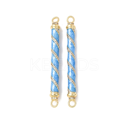 Brass Micro Pave Clear Cubic Zirconia Connector Charms KK-C143-50G-01-1