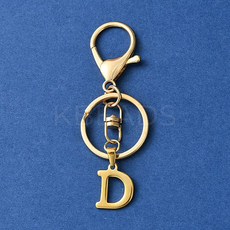 304 Stainless Steel Initial Letter Charm Keychains KEYC-YW00005-04-1