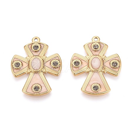 304 Stainless Steel with Enamel Pendants STAS-T068-107B-G-1