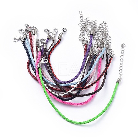 Trendy Braided Imitation Leather Bracelet Making BJEW-S076-M-1