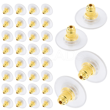 100Pcs Brass Bullet Clutch Earring Backs with Pad KK-YW0002-43G-1