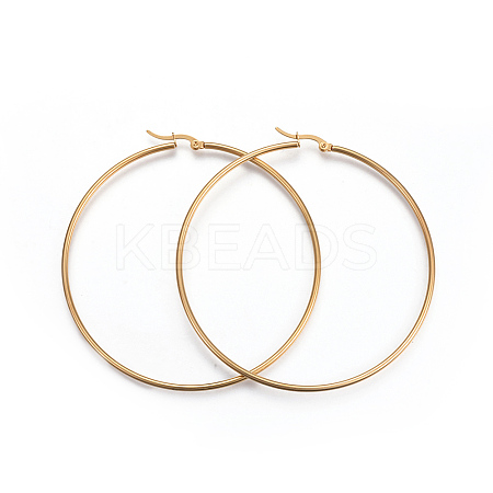 201 Stainless Steel Big Hoop Earrings LS-EJEW-A052-20D-G-1