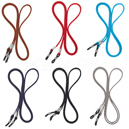 6Pcs 6 Colors Faux Suede Neck Strap for Eyeglasses AJEW-CL0001-48B-1