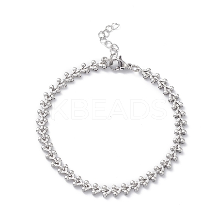 304 Stainless Steel Cobs Chain Bracelets for Men Women STAS-B039-10P-1