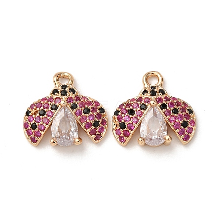 Brass Micro Pave Cubic Zirconia Pendants ZIRC-L105-08G-1