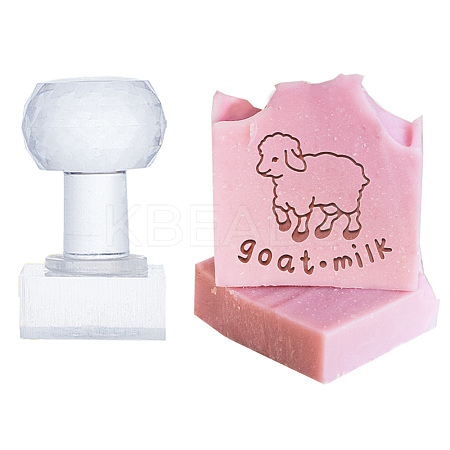 Clear Acrylic Soap Stamps with Big Handles DIY-WH0438-038-1