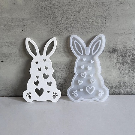 Easter Theme Rabbit with Heart Pattern DIY Silicone Table Lamp Molds SIMO-G008-02C-1