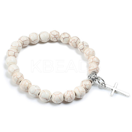 Cross Bracelet Women's European and American Fashion Personality Black Bracelet Ethnic Style Jewelry Lava Stone XK5170-6-1
