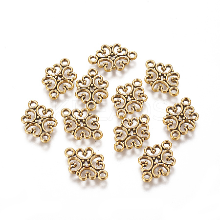 Tibetan Style Alloy Flower Links connectors TIBE-990-AG-RS-1