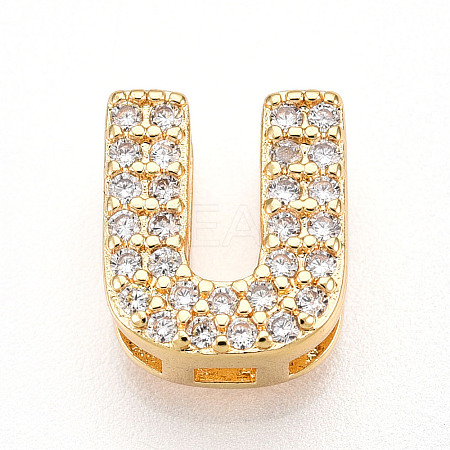Brass Micro Pave Cubic Zirconia Charms KK-N254-217G-U-1