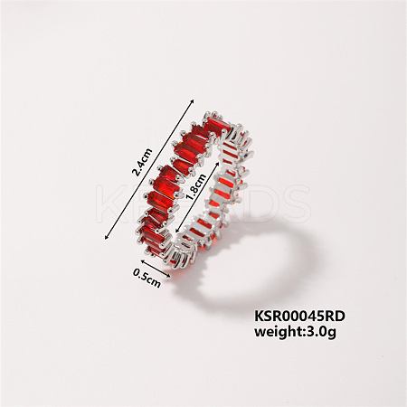 Fashionable Brass Rectangle Finger Rings for Unisex KE6050-5-1