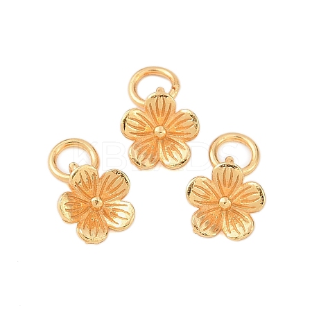 925 Sterling Silver Flower Charms with Jump Rings & 925 Stamp STER-P060-02G-1