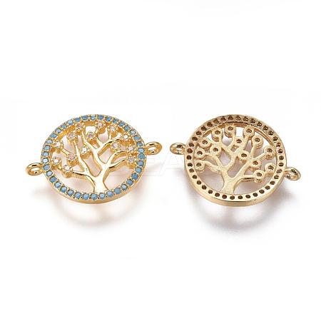 Brass Micro Pave Cubic Zirconia Links ZIRC-E113-04G-1